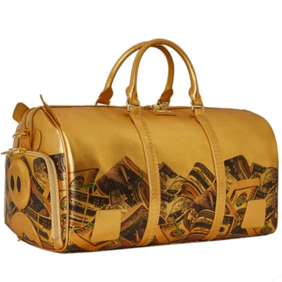 NWT Sprayground Squid Game Metallic Duffle Graffiti Sneaker Compartment Leather - Picture 5 of 16